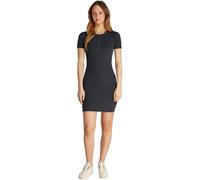Calvin Klein Women’s Washed Woven Label Ribbed Short Bodycon Dress, Grey (Washed Black), XS