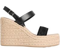 Calvin Klein Women’s Wedge Espadrilles 70 Webbing with Ankle Straps, Black (Ck Black), 7