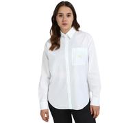 Calvin Klein Women’s Woven Label Relaxed Fit Shirt, White (Bright White), L