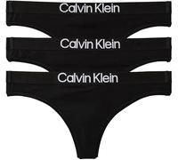 Calvin Klein Women THONG 3PK BLACK (BLACK/BLACK/BLACK) XL