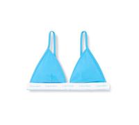 Calvin Klein Women Triangle Bikini Top CK Meta Legacy Wireless, Blue (Malibu Blue), XL