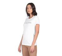 Calvin Klein Women's 2 Pack Institutional Logo Short Sleeve Round Neck T-Shirts, Multicolor (Bright White/Ck Black), L