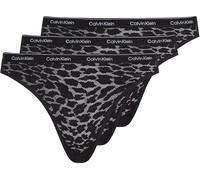Calvin Klein Women's 3 Pack Bikini Briefs with Lace, Black (Black/Black/Black), S