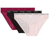 Calvin Klein Women's 3 Pack Low Rise Bikini Briefs, Multicolor (Beet Red/Black/Eggshell Pink), L
