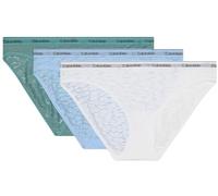 Calvin Klein Women's 3 Pack Low Rise Bikini Briefs, Multicolor (Slate Turqouis/Frozen Fjord/White), XL