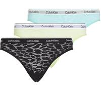 Calvin Klein Women's 3 Pack Low Rise Bikini Briefs Underwear, Multicolor (Black/Highline Green/Beau Blue), XL
