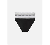 Calvin Klein Women’s 3 Pack Cotton Bikini Briefs with Stretch, Multicolor (Black/White/Grey Heather), M