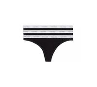 Calvin Klein Women's 3 Pack Modern Logo Thongs, Black (Black/Black/Black), XXL