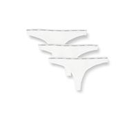 Calvin Klein Women's 3 Pack Modern Logo Thongs, White (White/White/White), S