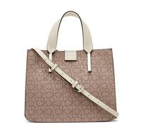 Calvin Klein Women's Audrey Mini Bag Crossbody, Almond/Taupe/White Embossed, One Size