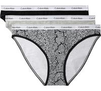 Calvin Klein Women's, Bikini 3Pk LV00QD5207, Bikini, Black/Grey Heather/Marble Snake S, XS