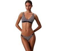 Calvin Klein Women's Bikini Bottoms Brazilian Low Waist, Black (20242 Icon Cotton Emblem W Black), L