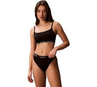 Calvin Klein Women's Bikini Top Bralette Square Neck with Adjustable Straps, Black (Black), L