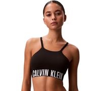 Calvin Klein Women's Bikini Top Bralette with Logo Underbust Band, Black (Black), L