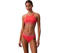 Calvin Klein Women's Bikini Top Bralette with Logo Underbust Band, Pink (Punch Pink), L