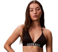 Calvin Klein Women's Bikini Top Triangle Halterneck, Black (Black), L
