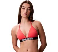 Calvin Klein Women's Bikini Top Triangle Halterneck, Pink (Punch Pink), XL