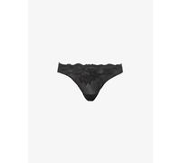 Calvin Klein Womens Black Comfort Lotus Stretch-lace Thong S