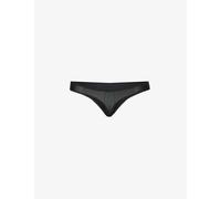 Calvin Klein Womens Black Marq Mid-rise Semi-sheer Stretch-recycled Nylon Thong Xl