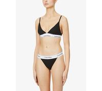 Calvin Klein Womens Black Modern Cotton Stretch-cotton Blend Triangle Bralette Xs