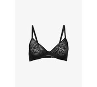 Calvin Klein Womens Black Sheer Marquisette Embroidered Stretch-lace Bra 34e