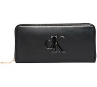 Calvin Klein Women's Bold Long Zip Around Purse with Logo, Black (Black), One Size