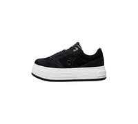 Calvin Klein Women's Bold Suede Low Top Platform Trainers, Black (Black/Bright White), 7