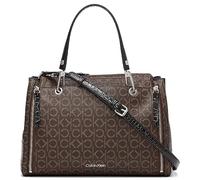 Calvin Klein Women's Bubble Lamb Novelty Organization Satchel Reyna, Brown/Khaki/Black Logo, One Size