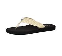 Calvin Klein Women's Caluha Flip-Flop, Ivory Logo 150, 7 UK