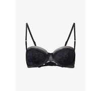 Calvin Klein Womens Calvin Klein Bridal Underwired Floral-Lace Balconette Bra Black 34B