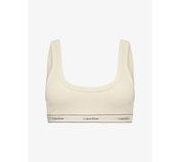Calvin Klein Womens Calvin Klein Heritage Branded Stretch-Cotton Bralette Oyster Gray XL