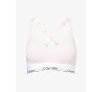Calvin Klein Womens Calvin Klein Icon Branded Cotton and Modal-Blend Bralette Cradle Pink M