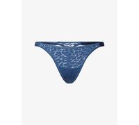 Calvin Klein Womens Calvin Klein Icon Branded Lace Thong Dark Denim XL