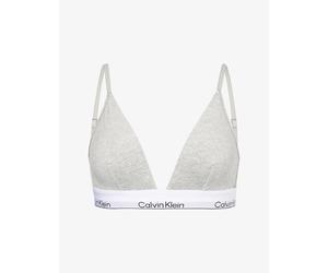 Calvin Klein Womens Calvin Klein Icon Unlined Cotton-Modal Jersey Triangle Bralette Grey Heather M