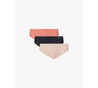 Calvin Klein Womens Calvin Klein Invisibles Hipster Pack Of Three Jersey Briefs Blk/ Cedar/ Dusty Cedar L