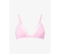 Calvin Klein Womens Calvin Klein Lace-Trim Woven Plunge Bra Pink Essence L