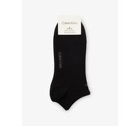 Calvin Klein Womens Calvin Klein Logo Stretch-Cotton Trainer Socks Pack Of Three Black Eur 35-38/2-5 UK Women