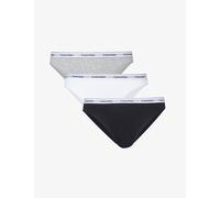 Calvin Klein Womens Calvin Klein Modern Branded-Waistband Pack Of Three Stretch-Cotton Briefs Blk Wht Grey S