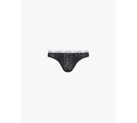 Calvin Klein Women’s High Leg Lace Thong, Black (Black), XL