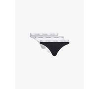Calvin Klein Womens Calvin Klein Modern Logo Low-Rise Pack Of Three Stretch-Cotton Thongs Black/White/Grey Heather S