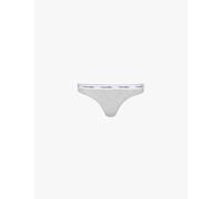 Calvin Klein Women’s Thong with Logo Waistband, Grey (Grey Heather), XS