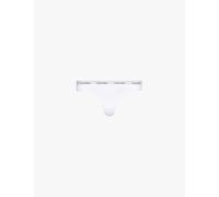 Calvin Klein Women’s Thong with Logo Waistband, White (White), L