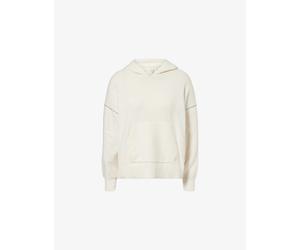 Calvin Klein Womens Calvin Klein Oversized Contrast-Seam Plush-Terry Hoody Ivory L