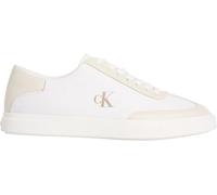 Calvin Klein Women's Canvas Trainers Low Pro in Cotton Canvas, White (Bright White/Dk Ecru), 8.5
