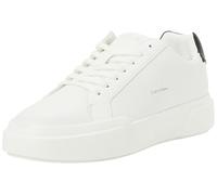 Calvin Klein Women’s Chunky Lace-up Leather Cupsole Trainers, White (Bright White/Black), 4