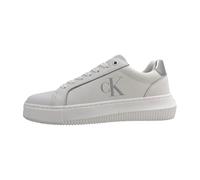 Calvin Klein Women's Chunky Lace Up Low Top Cupsole Trainers, White (Bright White/Silver), 3