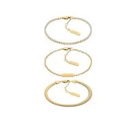 Calvin Klein Women's CK TRIO Collection Set of 3 Bracelets in Yellow Gold Embellished with Crystals - 35000797
