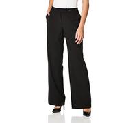 Calvin Klein Women's Classic Fit Straight Leg Lux Suit Pant Business Casual, Real Black, 16
