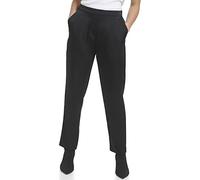 Calvin Klein Women's Comfortable Flowy Slim Ankle Shiny Crepe Trouser Leggings, Black, M
