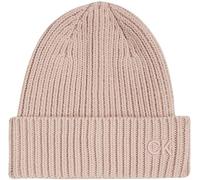 Calvin Klein Women's Cotton Rib Knitted Beanie Hat, Grey (Shadow Gray), One Size